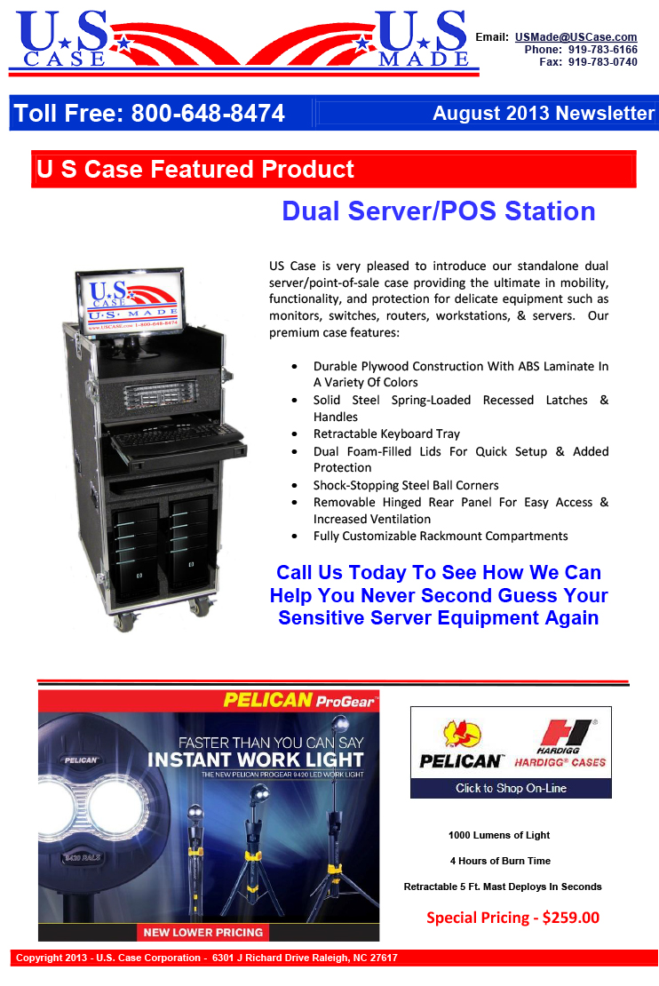 U.S. Case Standalon, Dual Server / Point-of-Sale Case
