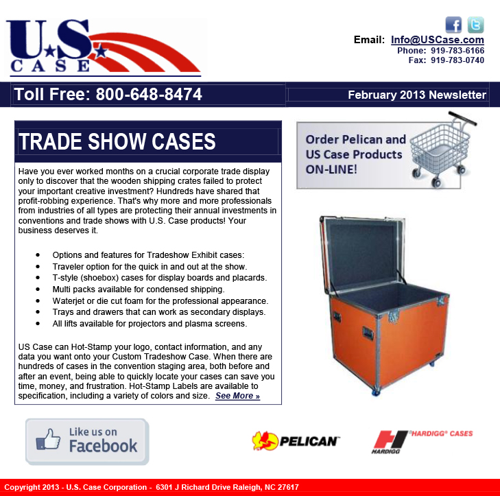 U.S. Case - Hot Stamp Logo and Info On Tradeshow Cases