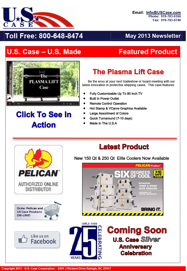 U.S. Case Fully Customizable Plasma Lift Case for Tradeshows